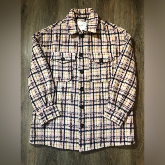 Avec Les Filles Pink Plaid Shacket - Picture 4 of 16
